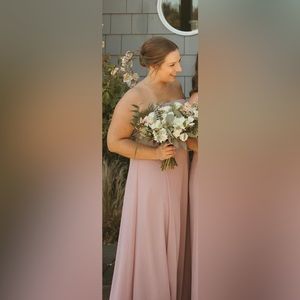 Bridesmaid dress from David Bridal dusty rose
